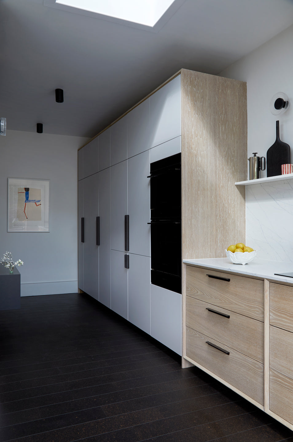 Bespoke Kitchen, Bespoke kitchen design, Bespoke Kitchen south east London, Kitchen design, Minimal kitchen, Minimal kitchen design, Kitchen Island, Kitchen specialist, Shaker kitchen, Shaker style cabinets, Larder, Utility Room, Modern Shaker kitchen, Wine-rack, kitchen ideas, coffee station, kitchen shelving, pendant lights, kitchen stools, french lighting, marble worktops, wood stained kitchen, marble, white marble, wooden kitchen handles, kitchen handles 